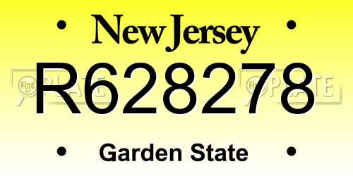 R628278 New Jersey License Plate