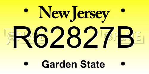 R62827B New Jersey License Plate