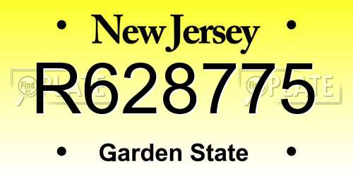 R628775 New Jersey License Plate