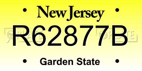 R62877B New Jersey License Plate