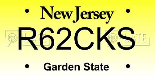R62CKS New Jersey License Plate