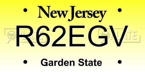R62EGV New Jersey License Plate