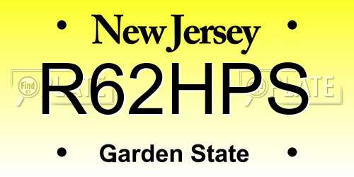 R62HPS New Jersey License Plate