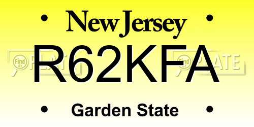 R62KFA New Jersey License Plate