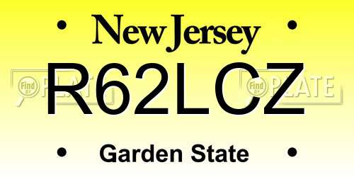 R62LCZ New Jersey License Plate
