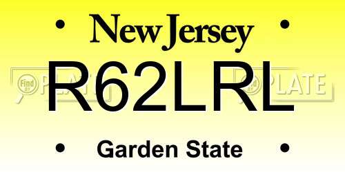 R62LRL New Jersey License Plate