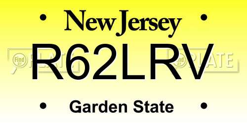 R62LRV New Jersey License Plate