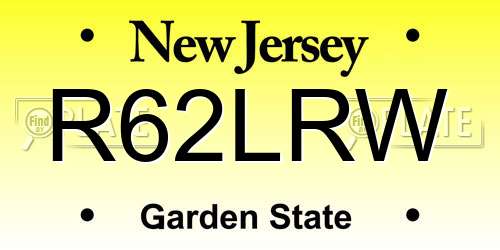 R62LRW New Jersey License Plate