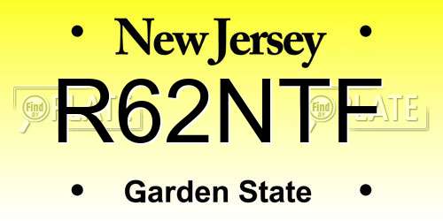 R62NTF New Jersey License Plate