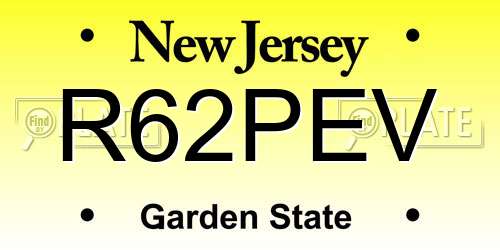 R62PEV New Jersey License Plate