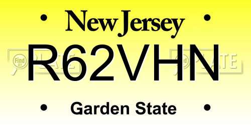 R62VHN New Jersey License Plate