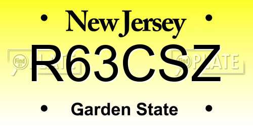 R63CSZ New Jersey License Plate