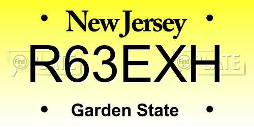R63EXH New Jersey License Plate