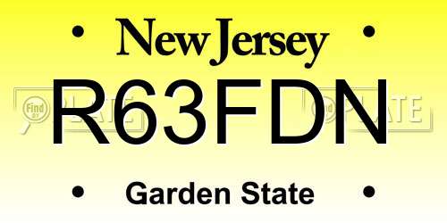 R63FDN New Jersey License Plate