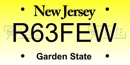 R63FEW New Jersey License Plate