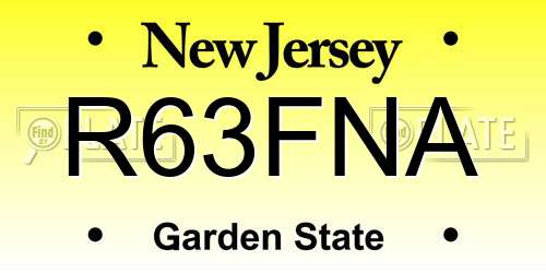R63FNA New Jersey License Plate