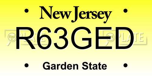 R63GED New Jersey License Plate