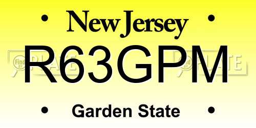 R63GPM New Jersey License Plate
