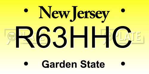 R63HHC New Jersey License Plate