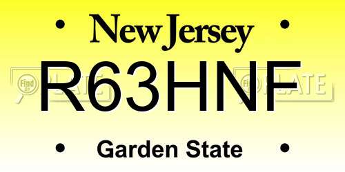R63HNF New Jersey License Plate