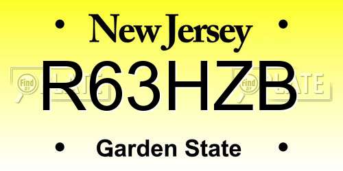 R63HZB New Jersey License Plate