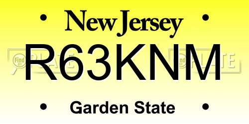 R63KNM New Jersey License Plate