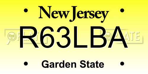 R63LBA New Jersey License Plate