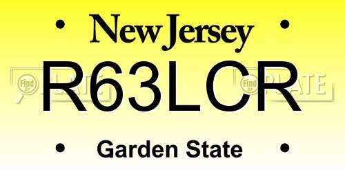 R63LCR New Jersey License Plate