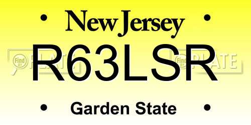 R63LSR New Jersey License Plate