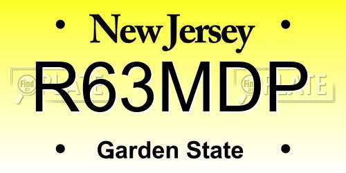R63MDP New Jersey License Plate