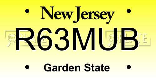 R63MUB New Jersey License Plate