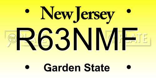 R63NMF New Jersey License Plate