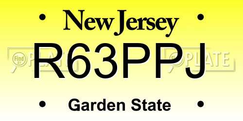 R63PPJ New Jersey License Plate