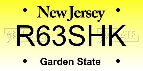 R63SHK New Jersey License Plate