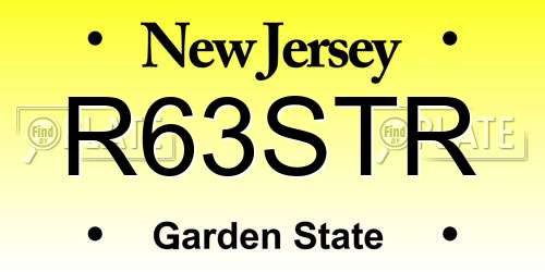 R63STR New Jersey License Plate