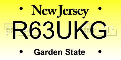R63UKG New Jersey License Plate