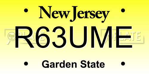 R63UME New Jersey License Plate