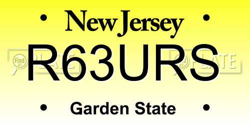 R63URS New Jersey License Plate