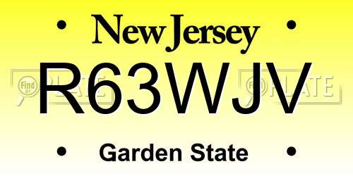 R63WJV New Jersey License Plate