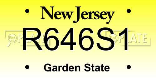 R646S1 New Jersey License Plate