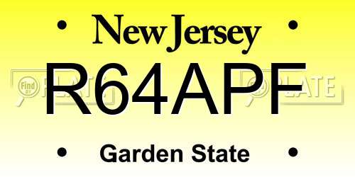 R64APF New Jersey License Plate