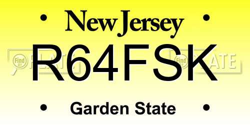 R64FSK New Jersey License Plate