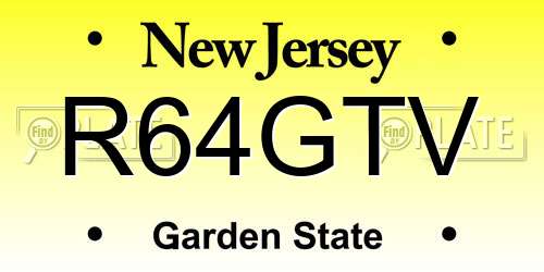 R64GTV New Jersey License Plate
