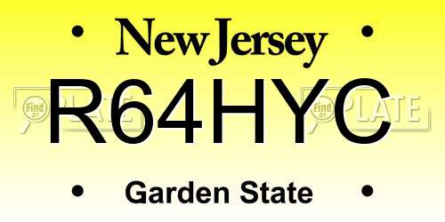 R64HYC New Jersey License Plate