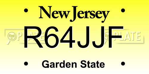R64JJF New Jersey License Plate