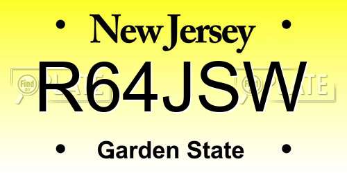 R64JSW New Jersey License Plate