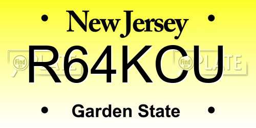 R64KCU New Jersey License Plate