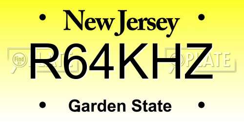 R64KHZ New Jersey License Plate