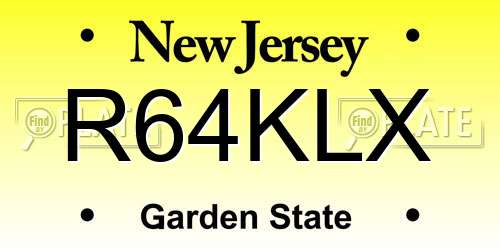 R64KLX New Jersey License Plate