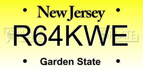 R64KWE New Jersey License Plate